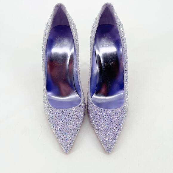 Christian Louboutin Kate 100 Strass Lilac Crystal Pointed Toe Heels EU 39.5 - Picture 5 of 11